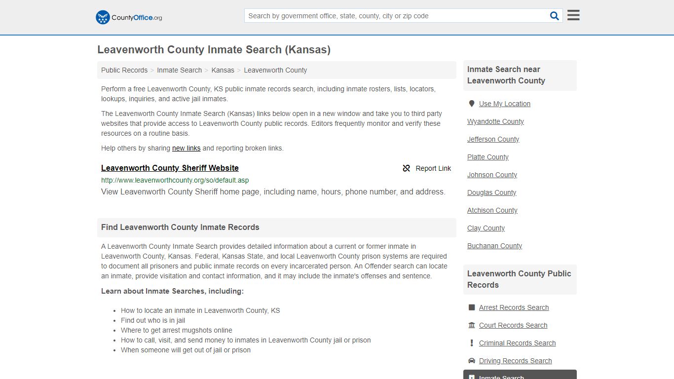 Inmate Search - Leavenworth County, KS (Inmate Rosters ...